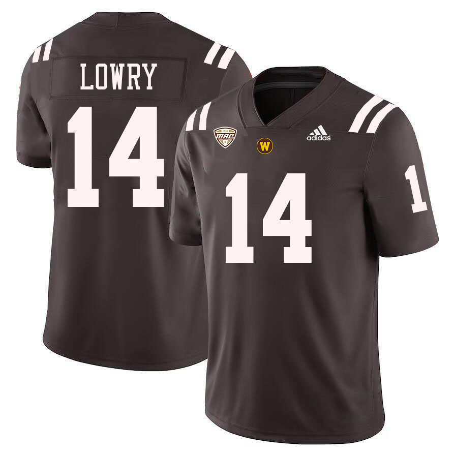 #14 Broc Lowry Western Michigan Broncos College Football Jerseys Stitched-Brown